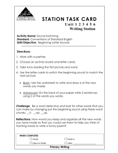 STATION TASK CARD