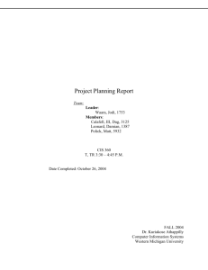 Project Planning Report