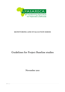 Guidelines for Project Baseline studies