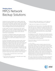 MPLS Network Backup Solutions - National Communications Group