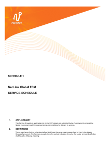 NeoLink Global TDM SERVICE SCHEDULE