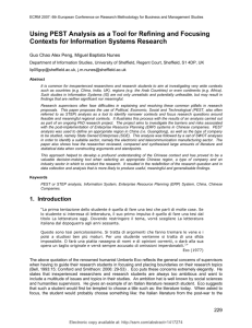 PEST analysis to clarify research contexts and help identify and