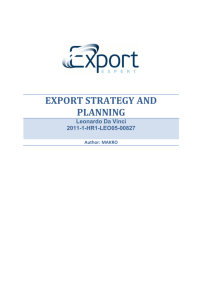 export strategy and planning - Export