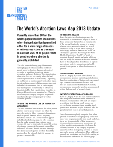 The World's Abortion Laws Map 2013 Update