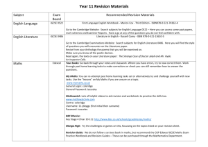 Year 11 Revision Materials