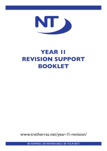 YEAR 11 REVISION SUPPORT BOOKLET