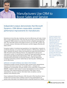 Manufacturers Use CRM to Boost Sales and Service
