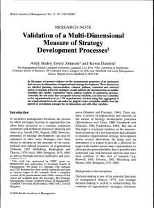 Validation of a Multi-Dimensional Measure of Strategy Development