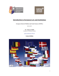 Introduction to the Law and Institutions of the EU