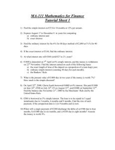 MA-111 Mathematics for Finance Tutorial Sheet 1