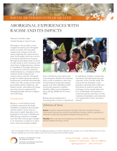 aboriginal experiences with racism and its impacts