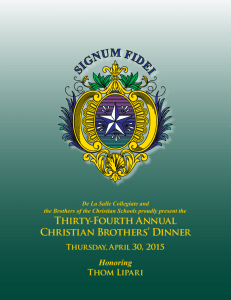 Thirty-Fourth Annual Christian Brothers' Dinner