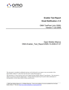 Enabler Test Report Email Notification v1.0 OMA TestFest (July