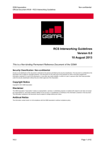 RCS Interworking Guidelines Version 6.0 10 August 2013