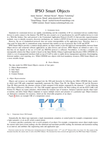 IPSO Smart Objects Position Paper for the IoT
