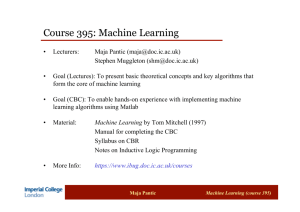 Course 395: Machine Learning