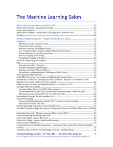 The Machine Learning Salon