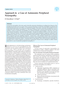 Approach to a Case of Autonomic Peripheral Neuropathy