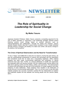 The Role of Spirituality in Leadership for Social Change – Maiko