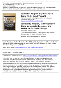 Spirituality, Religion, and Progressive Social Movements
