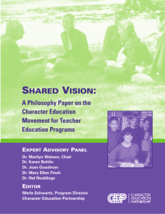 SHARED VISION - Character Education Partnership
