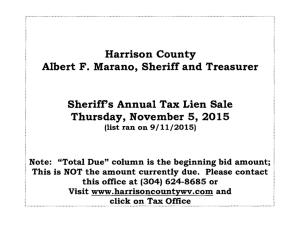 Harrison County Albert F. Marano, Sheriff and Treasurer Sheriff's