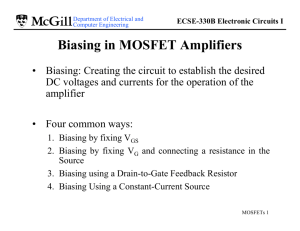 Biasing in MOSFET Amplifiers