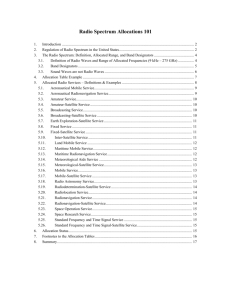 Radio Spectrum Allocations 101