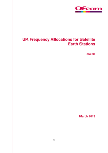 UK Frequency Allocations for Satellite Earth