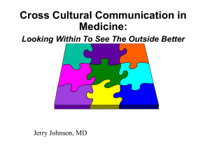 Cross Cultural Communication in Medicine: Looking Within To See