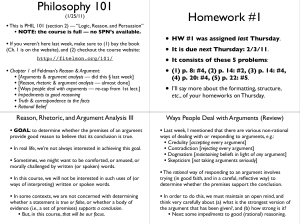 Philosophy 101 Homework #1