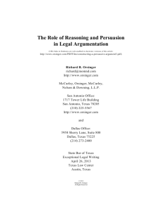 The Role of Reasoning and Persuasion in Legal