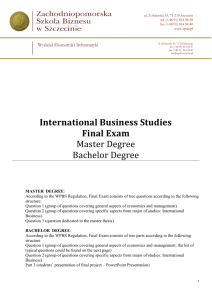 International Business Studies Final Exam
