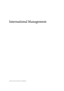 International Management - Centre for Financial and Management