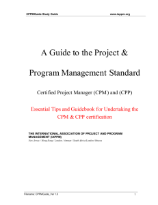 A Guide to the Project & Program Management Standard