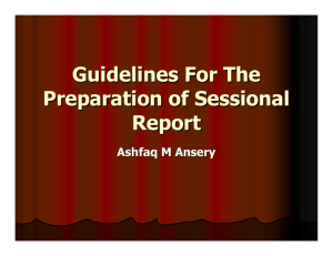 Guidelines For The Preparation of Sessional Report