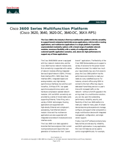 Cisco 3600 Series Multifunction Platform - Future