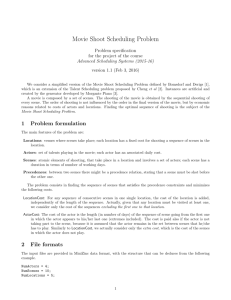 Movie Shoot Scheduling Problem