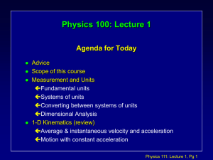 Physics 106P: Lecture 1 Notes