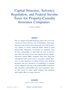 Capital Structure, Solvency Regulation, and Federal Income Taxes