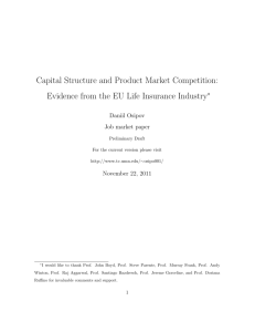 Capital Structure and Product Market Competition: Evidence from