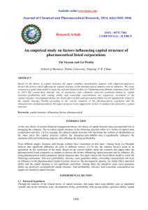 An empirical study on factors influencing capital structure of