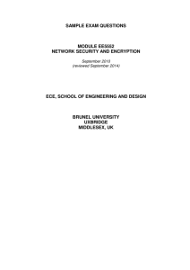 SAMPLE EXAM QUESTIONS MODULE EE5552 NETWORK