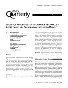 Influence processes for information technology acceptance