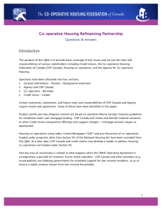 Co-operative Housing Refinancing Partnership Introduction