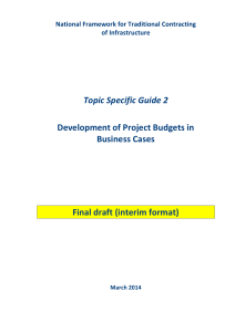 Topic Specific Guide 2 Development of Project Budgets in Business