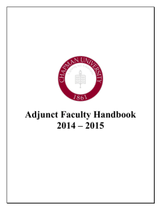 Adjunct Faculty Handbook 2014 – 2015