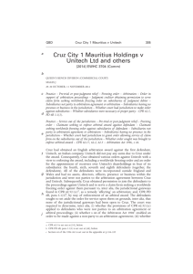 Cruz City 1 Mauritius Holdings v Unitech Ltd and others