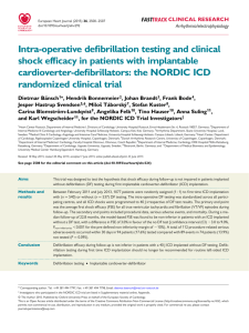 Intra-operative defibrillation testing and clinical shock efficacy in
