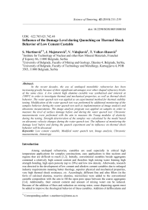 Influence of the Damage Level during Quenching on Thermal Shock